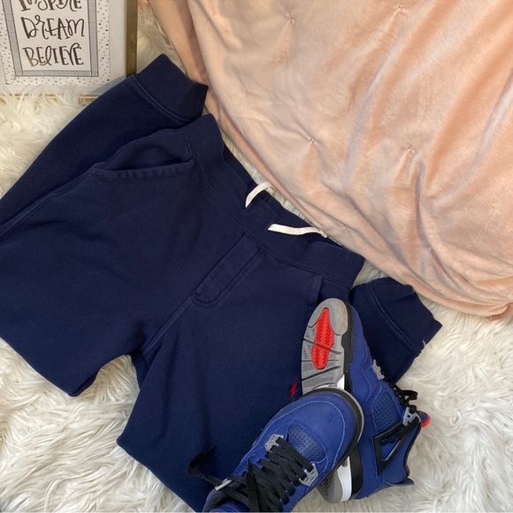 POLO RALPH LAUREN- boys blue sweatpants with pockets and drawstring. Size:10-12. - Picture 2 of 6